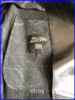 Jean Paul Gaultier Leather suit Jacket setup Black Jacket 48 Pants 46 Men's M
