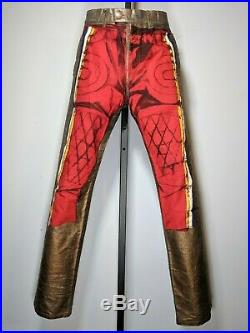 Jean Paul Gaultier SS1999 Trompe L'Oeil Leather Pants Print Size 30