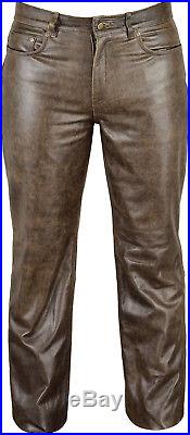 Jeans 501 from Nappa Antik Leather in Brown Antik Men Women Sexy Leather Pants