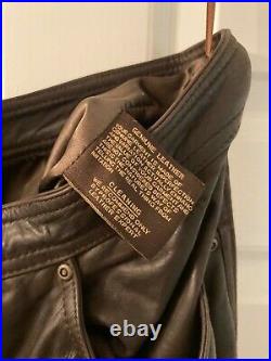 Jim Sterling premium brown leather trousers waist 34/35 biker/countrywear VGC