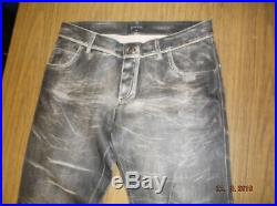 Jitrois vintage look leather jeans/trousers for men, signed by the designer