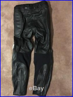 Joe Rocket Men's Black Leather Motorcycle Riding Pants 34