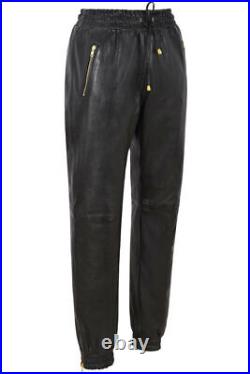 Jogger Fashionable Men Leather Pant Real Lambskin Trouses Stylish Black Casual