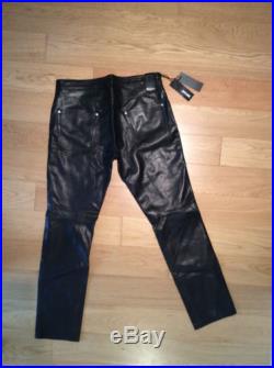 Just Cavalli 100% Leather Black Men's Casual Pants US Sz 32 SLIM