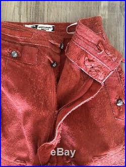 Kansai Yamamoto Red Leather Pants Vintage Rare Trousers Japan