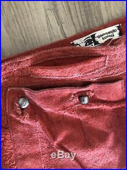 Kansai Yamamoto Red Leather Pants Vintage Rare Trousers Japan