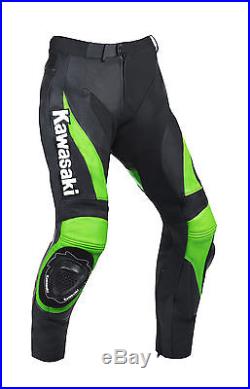 Kawasaki Green Black Moto gp Armored Women Men Motorcycle Leather Pants