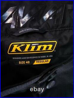 Klim Dakar Pants Black Men's Size 40 Regular. High quality. Velcro leg, Leather