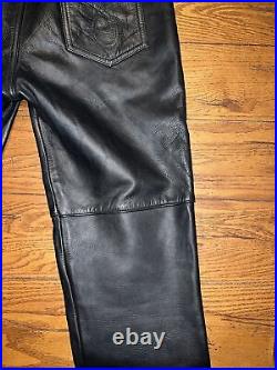 Krawehl Leder mens EU42 leather pants Motorcycle Vintage Black 28 in USA