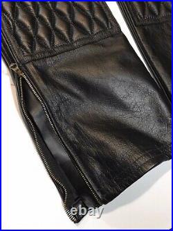 LANGLITZ Premium Goatskin BLACK Leather Motorcycle PANTS! 34X32 $1200