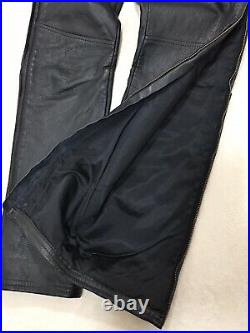 LANGLITZ Premium Goatskin BLACK Leather Motorcycle PANTS! 34X33 $1100