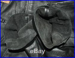 LEVIS Mens Vintage Black Real Leather Leg Biker Pants Size 30W 34L