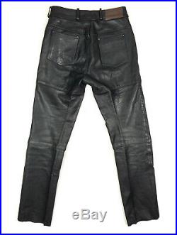 LOUIS Motorcycle Leather Pants Biker Trousers Men's W32 Black German Vtg