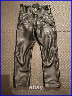 Langlitz Leathers Motorcycle Over Pants Leather Medium Size 32-34 Waist x 27.5