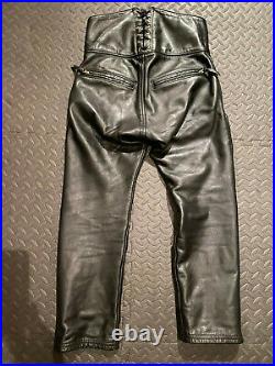 Langlitz Leathers Motorcycle Over Pants Leather Medium Size 32-34 Waist x 27.5
