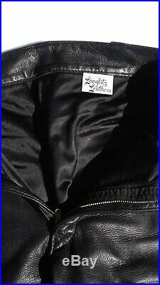 Langlitz men's goatskin leather pants fits over 32X32, excellent condition