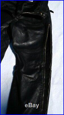 Langlitz men's goatskin leather pants fits over 32X32, excellent condition