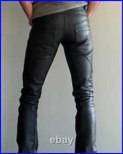 Leather Jeans Leather Pants Slim Fit Tight Five Pocket Jeans from Leather