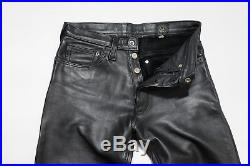 Leather Man NYC Mens Black Leather Biker Jeans Pants Size 31 x 30 Leatherman