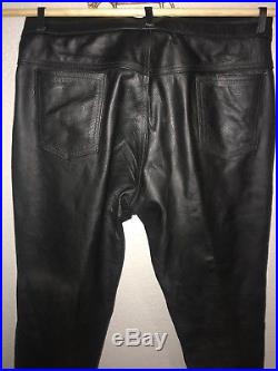 Leather Motorcycle Pants Top Gear #1 Racing By 4 Star BLACK MENS 38 x 34