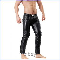 Leather Pant Pants Mens Genuine Party Men S Style Jeans Trouser Motorcycle Us 3