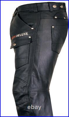 Leather Pants Fuente Deluxe Biker Calf Nappa Leather W34