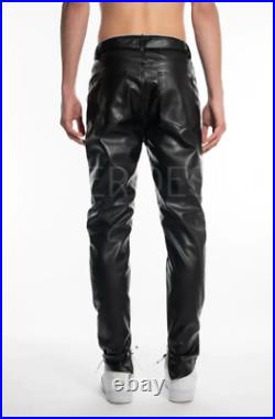 Leather Pants Mens Genuine Lambskin Leather Black Trouser Jeans Caro Pants Us30