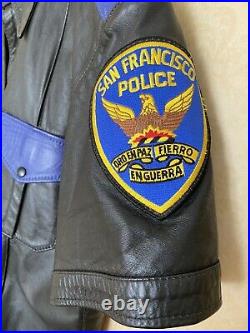 Leather Police Uniform Shirt And Pants Breeches With SFPD Patches