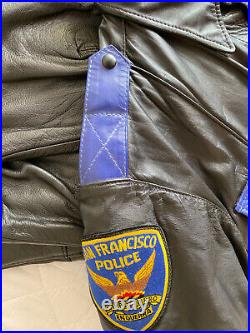 Leather Police Uniform Shirt And Pants Breeches With SFPD Patches