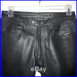 Leather Rose Black Men's Pants Jeans 30 Inseam 30 Rocker Punk LA Cowboy