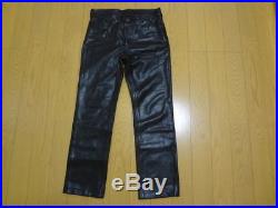 Levi's R Leather Pants 505-49 Black Size W32 Made in Pakistan Men's Y02