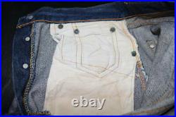 Levis 501XX leather patch original mustache Hachinos denim pants 50's vintage