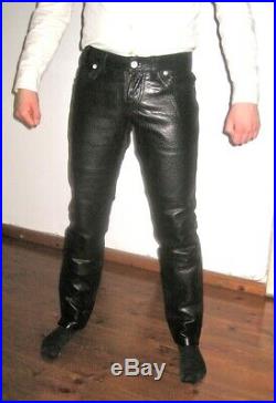 Levis RED # black leather pants # rare sample! # unworn # size 29-30 inch