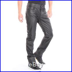 Light Stitch NYS Leather Pants Black Men New Size 32