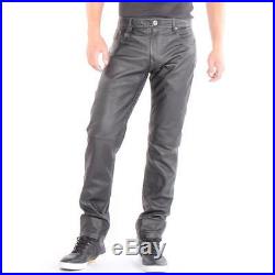 Light Stitch NYS Leather Pants Black Men New Size 34