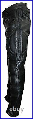 Limo Padded Biker Motorcycle Armoured Leather Trousers Pants Police Style