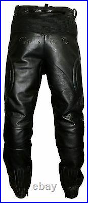 Limo Padded Biker Motorcycle Armoured Leather Trousers Pants Police Style