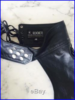 MEN'S BLACK LEATHER CHAPS, GAY INTEREST, Kookie Leather Company