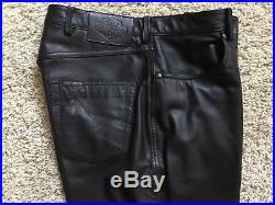MEN'S GEUINE HARLEY DAVIDSON LEATHER MOTORCYCLE PANTS 34With35L
