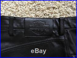MEN'S GEUINE HARLEY DAVIDSON LEATHER MOTORCYCLE PANTS 34With35L