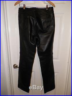 Men's Wilsons Heavy Black Leather Zip Front Pants Size 32 Look Unused