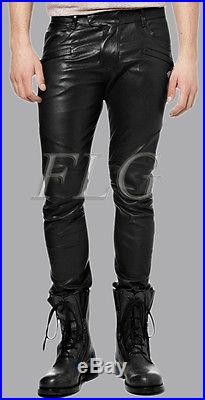 Mens Genuine Sheep Leather Jeans Thigh Fit Outrageously Luxury Pants Trousers