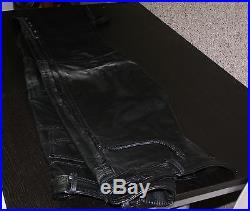MENS XL SIZE 40 BLACK LEATHER LINED RIDING PANTS