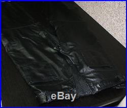MENS XL SIZE 40 BLACK LEATHER LINED RIDING PANTS