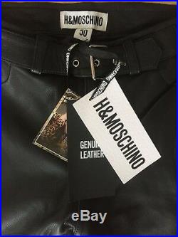 MOSCHINO H&MOSCHINO Leder Hose Pants Leather Herren men EUR Gr. 50 Size US 34R