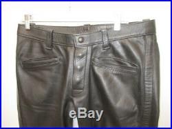 MR. S LEATHER San Francisco Black Leather Snap Front Pants Jeans Size ...