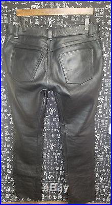 MR S. San Francisco Black Leather Bondage Fetish Pants Men's 34x30