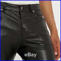 Made-to-measure men's leather pants SKINNY FIT bespoke tailor made sheep nappa