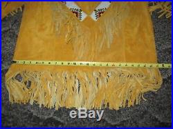 Men Custom Native American Buckskin color Mountain Man Leather shirt and pants