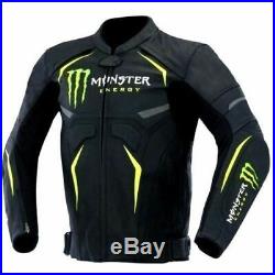 Men Monster Energy Leather Jackets Motorcycle Suit Bikers Riding Trouser Pants